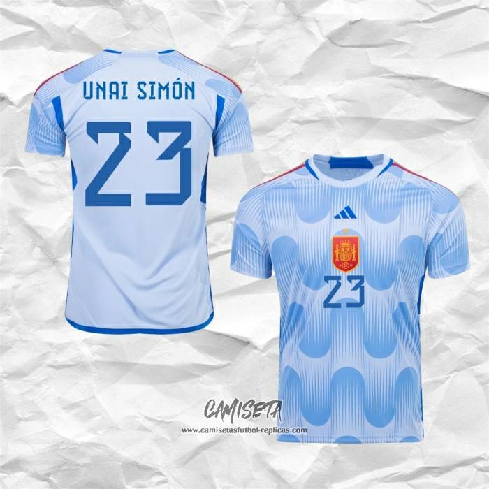 Segunda Camiseta Espana Jugador Unai Simon 2022 Segunda Camiseta Espana Jugador Unai Simon 2022